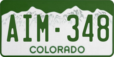 CO license plate AIM348