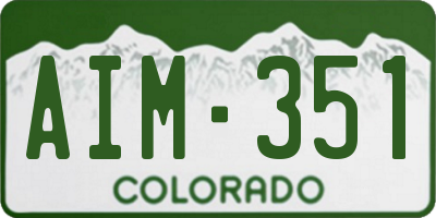 CO license plate AIM351