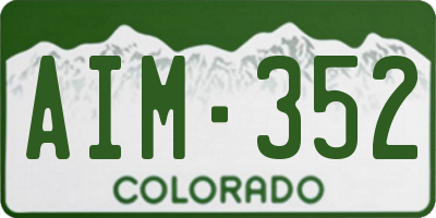CO license plate AIM352