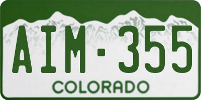 CO license plate AIM355