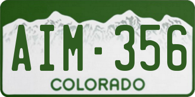 CO license plate AIM356
