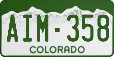 CO license plate AIM358