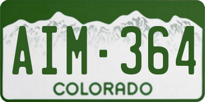 CO license plate AIM364
