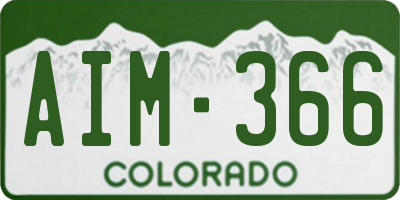 CO license plate AIM366