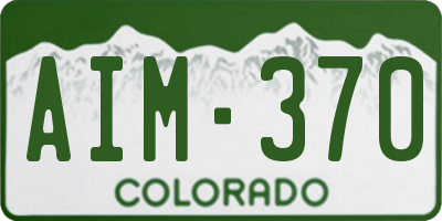 CO license plate AIM370