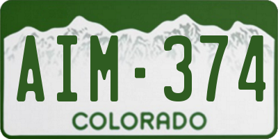 CO license plate AIM374