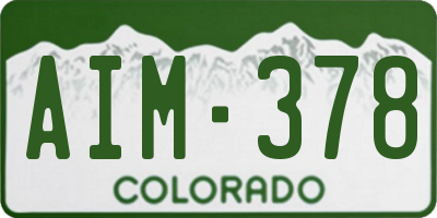 CO license plate AIM378