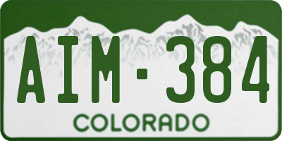 CO license plate AIM384