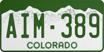 CO license plate AIM389