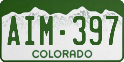 CO license plate AIM397