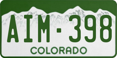 CO license plate AIM398