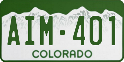 CO license plate AIM401