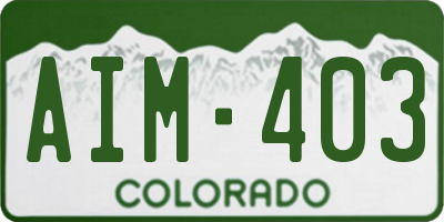 CO license plate AIM403