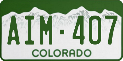 CO license plate AIM407