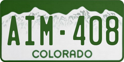 CO license plate AIM408