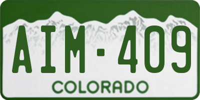 CO license plate AIM409