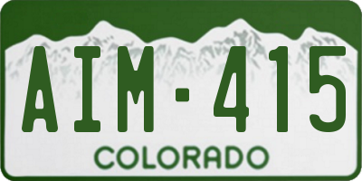 CO license plate AIM415