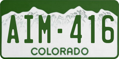 CO license plate AIM416