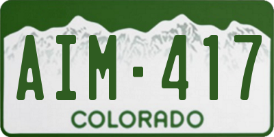 CO license plate AIM417