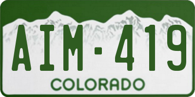 CO license plate AIM419
