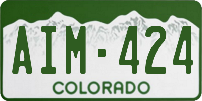 CO license plate AIM424