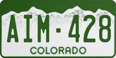 CO license plate AIM428