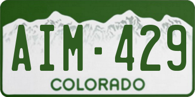 CO license plate AIM429