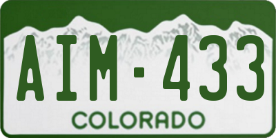 CO license plate AIM433