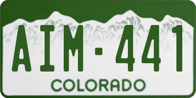 CO license plate AIM441