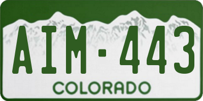 CO license plate AIM443