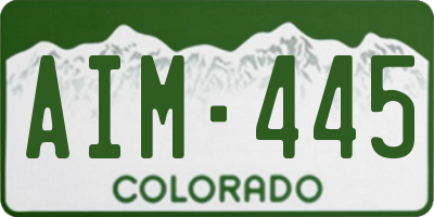 CO license plate AIM445
