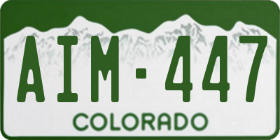 CO license plate AIM447