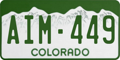 CO license plate AIM449