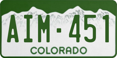 CO license plate AIM451