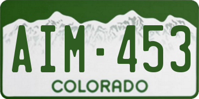 CO license plate AIM453