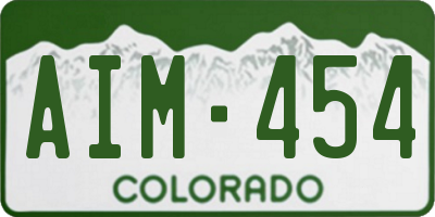 CO license plate AIM454