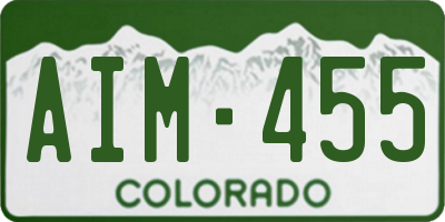 CO license plate AIM455