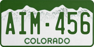 CO license plate AIM456