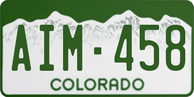 CO license plate AIM458