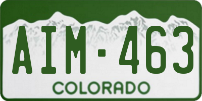 CO license plate AIM463