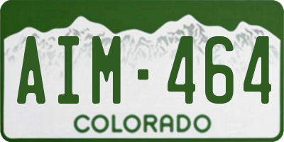 CO license plate AIM464