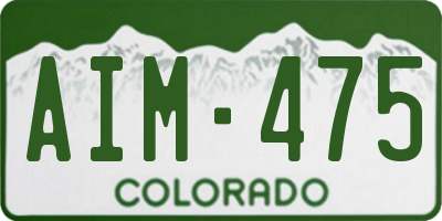 CO license plate AIM475