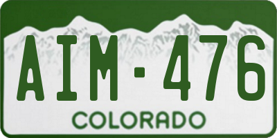 CO license plate AIM476