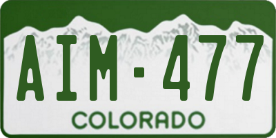CO license plate AIM477