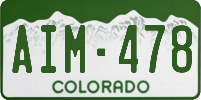 CO license plate AIM478