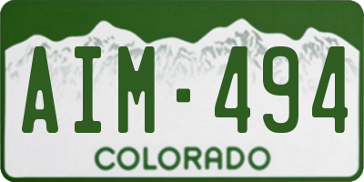 CO license plate AIM494
