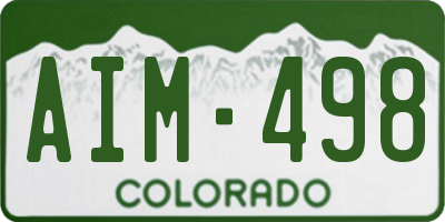CO license plate AIM498