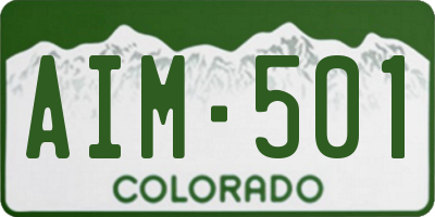 CO license plate AIM501