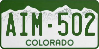 CO license plate AIM502