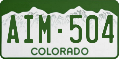 CO license plate AIM504